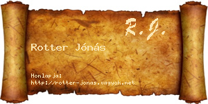 Rotter Jónás névjegykártya